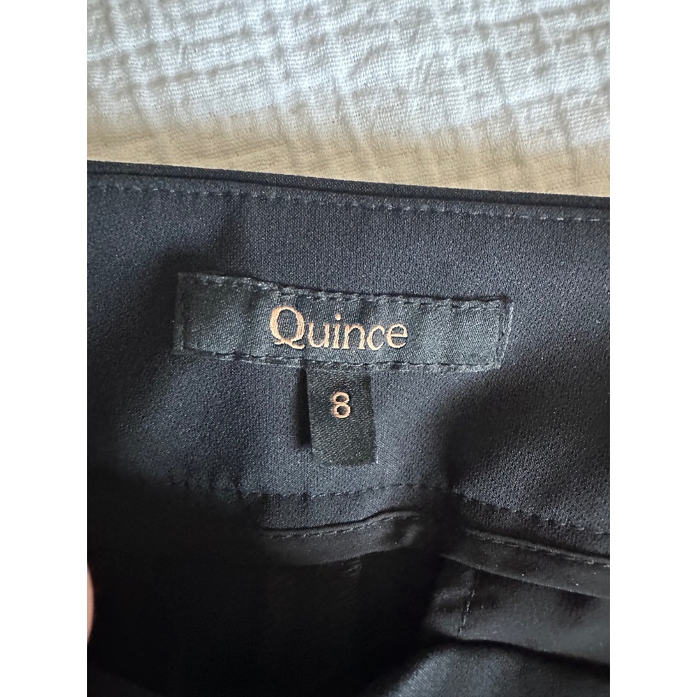 Quince Ultra-Stretch Scuba Slim Ankle Pants Black Gold Button 8 - Picture 3 of 9